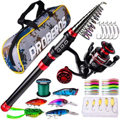 China Fishing Lover's Combo Long Mount Rod Spinning Reel Set With Bag Lure Hook Line For Saltwater Fishing for sale