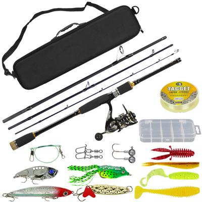 China 17pcs Fishing Rod And Reel Combo 1.8m 2.1m Rod Spinning Reel Lure Line Accessory Set 62.5*17*7cm for sale