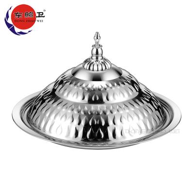 China Vintage OEM Hotel Buffet 410 Stainless Steel Anti Rust Dish Stainless Steel Trays Silver 35cm Dish With Lid for sale