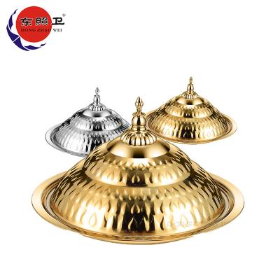 China Modern Anti Rust 55cm Modern Steel Dish 55cm Stackable Pan Gold Plated Chain Stainless Food Buffet Hotel Stainless Steel Thin Layer for sale