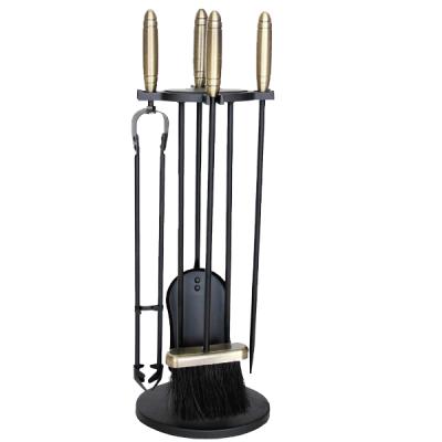 China Home Cast Iron Fireplace Tool Kit, Companion Set With Black Powder Coating for sale