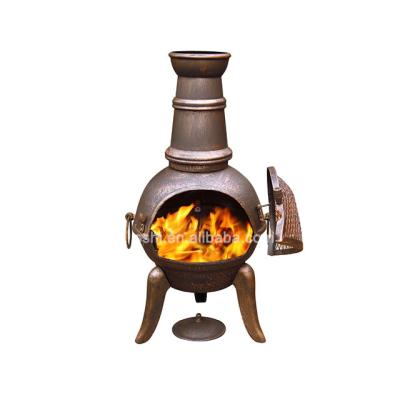 China Outdoor Cast Iron Fireplace Chimenea Antique Garden Heater for sale