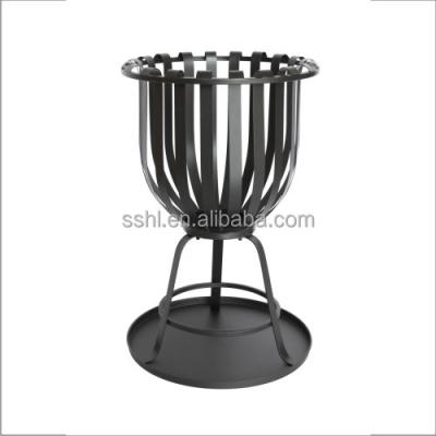 China Stocked Outdoor Steel Fire Pit Garden Patio Fire Basket With Tray for sale