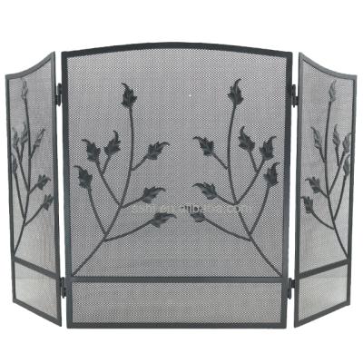 China Fireplace 3 Panel Metal Fire Door Home Guard Mesh Fireplace Screen Indoor for sale