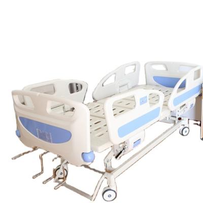 China Hospital Clinic ABS Five Function ICU Bed Hospital Bed With Stainless Steel Crank for sale