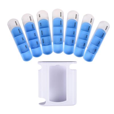 China New Pill Box Eco-friendly Weekly Storage Box Organizer Medical Pill Case 7 Day Organizer 28 Compartment Travel Sublimation Pill Box for sale