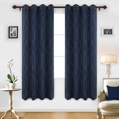 China Blackout Aluminum Foil Bedroom Heat Insulation Blackout Luxury Printed Curtain for sale