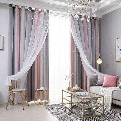 China Lovely New Blackout Design Sheer Blackout Window Curtains With Star Pattern For Kids Room for sale