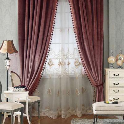 China New Blackout Living Room Heat Insulation Blackout Super Soft Silk Curtains for sale