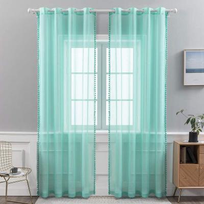 China Modern Popular Decor Sheer Amazon Grommet Voile Window Curtains For Living Room Bedroom for sale