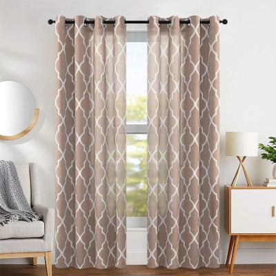 China 2021 Blackout Hot Sale Grommet Living Room Printed Ready Made Canvas Curtains for sale