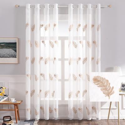 China Blackout Wholesale Embroidered Luxury Ready Made Sheer Voile Window Curtains for sale