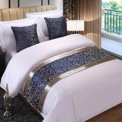 China Nondisposable Luxury Custom Floral Bed Sashes Cushion Cover Set Hotel Guesthouse Home Bed Runner for sale