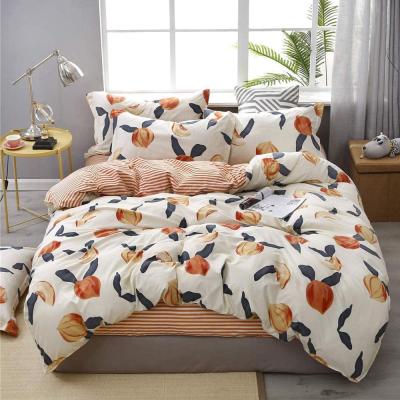 China Portable Popular Lovely Fruit Printed Single Soft Microfiber Polyester Quilt Cover Set Bedding Bed Quilt Covers for sale