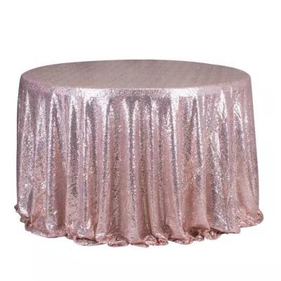 China Wedding Waterproof Wholesale Shiny Sequin Round Party Banquet Tablecloth for sale