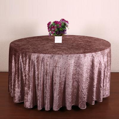 China New Design Pattern Wedding Party Round Waterproof Custom High Quality Velvet Tablecloth for sale