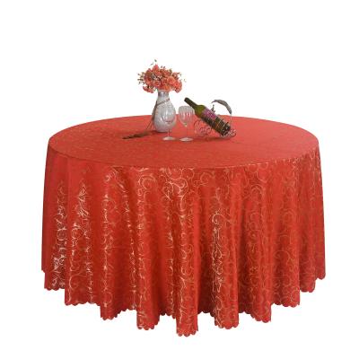 China Europe Manufacturers Hot Sale Custom Made High Quality Red Home Decoration Wedding Round Tablecloth for sale