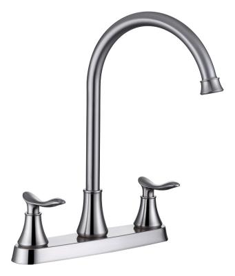 China Widespread 8 Inch Brushed Sink Faucet Two Handles Nickel Kitchen Sink Faucet, Stainless Steel High Arc Kitchen Sink Faucet, for sale