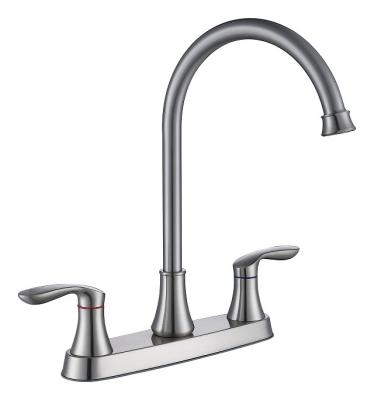 China Widespread 8 Inch Brushed Sink Faucet Two Handles Nickel Kitchen Sink Faucet, Stainless Steel High Arc Kitchen Sink Faucet, for sale