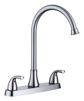 China Widespread 8 Inch Brushed Sink Faucet Two Handles Nickel Kitchen Sink Faucet, Stainless Steel High Arc Kitchen Sink Faucet, for sale