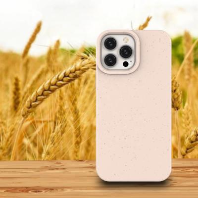 China Custom Yellow Eco Friendly 100% Biodegradable Composite Anti-fall Wheat Straw Phone Case For iPhone 12 Pro Max for sale