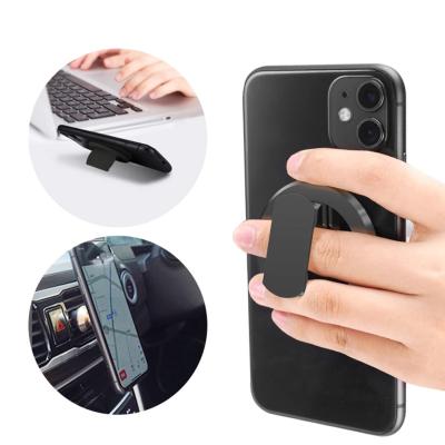 China Mini Magnetic Adjustable Adjustable Radio Charging Mobile Cell Phone Ring Stand Holder For iPhone 12, Silicone Grip Phone Holder Car for sale