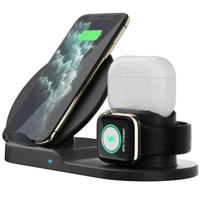 China Mobile Phone Watch Earphone 3 in 1 Wireless Charging Station 10W Fast Charging For Apple iPhone Watch Earphone for sale