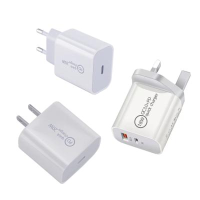 China 18W 20W Dual Socket Palladium QC3.0 Charger Power Adapter Fast Charging Fast Charging Apple Iphone 12 Universal Wall Charger Usb EU USA UK Plug for sale