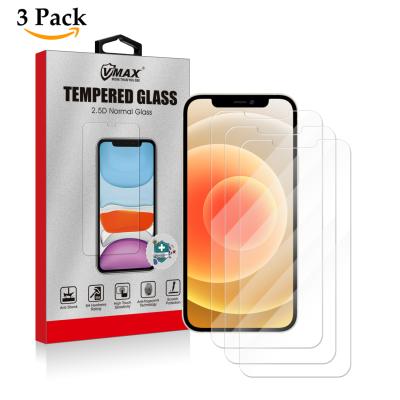 China Anti-scratch for iphone 12 pro max premium tempered glass edge to edge screen protector 6.7 inch 3 pack 9h glass for sale