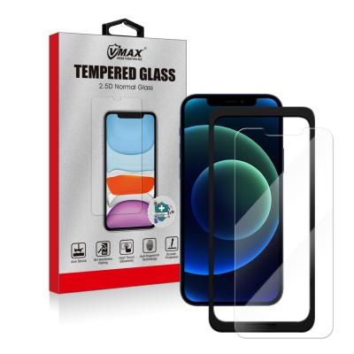 China Hot Sale 9H Cell Phone Anti-scratch Tempered Glass Screen Protector With Install Tool For iPhone 12 11 for sale