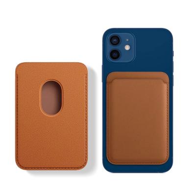 China OEM Printing Cell Phone Magsafes PU Phone Credit Wallet Magnet ID Leather Card Holder for iphone 12/12 mini 12 pro magsafes for sale