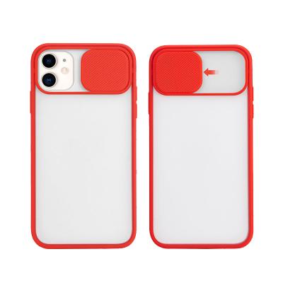 China OEM Printing Slide Camera Protective Phone Case For iPhone 12 11 Soft TPU PC Solid Color Phone Back Cover Cases for sale