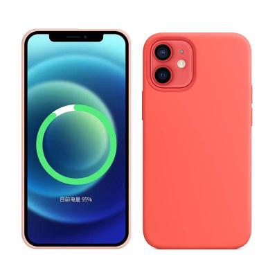 China Anti-fall in stock! 2021 High Quality Liquid Silicone Built-in Magnetic Phone Case For Iphone 12 Pro Max for sale