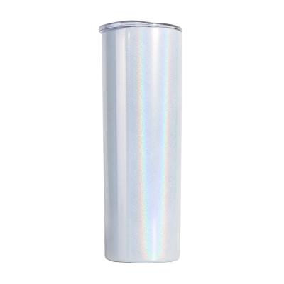 China PORTABLE Wholesale Stainless Steel Insulated Glitter 20oz Sublimation Skinny Tumblers With Straw And Lid Glitter Tumbler 20oz for sale