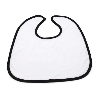 China New Arrival Custom Heat Transfer PVC Free Side Polyester And Blank One Side Cotton Sublimation Baby Bibs for sale