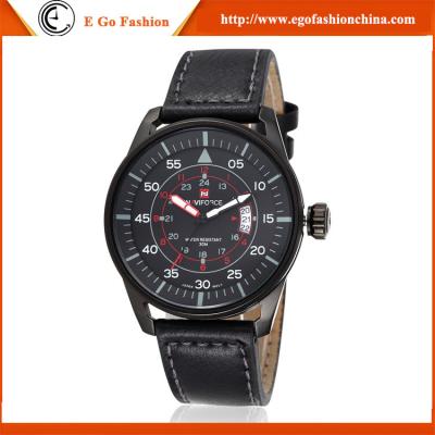 China Fashion Casual Watch Stainless Steel Casual Watches Man Genuine Leather Band Watch Quartz for sale