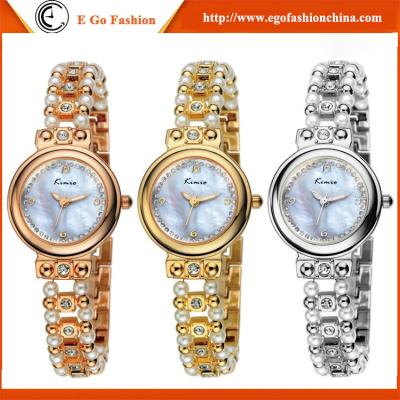 China KM26 Fashion Womens Golden Small Round Dial Bracelet Lady Quartz Analog Wrist Watch Bangle for sale