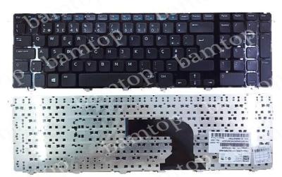 China Port Black Portuguese Keyboard Layout , Dell Inspiron Laptop Keyboard With Frame for sale