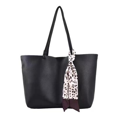 China PORTABLE premium black pebble women pu women handbags pinch leechee pu leather tote bags for women for sale