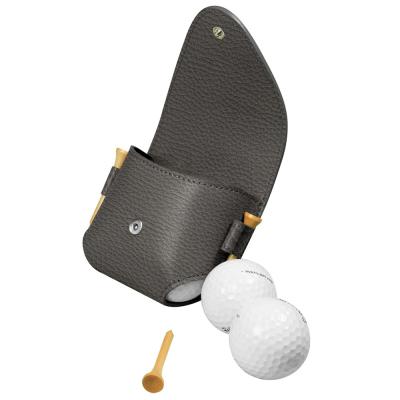 China GENUINE LEATHER Waist Golf Ball Pouch Genuine Leather Bag for sale