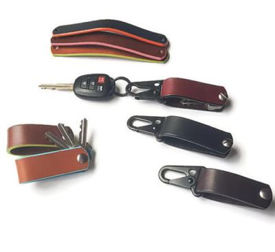 China Stripes Simple Design Key Holder Various Colors Leather Key Holder Key Organizer for sale