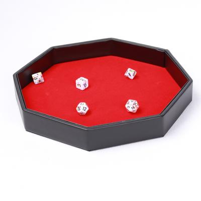 China Cut Out Hexagon Luxury Faux Blank Octagon Die Set Leather Tray and PU Leather Tray for sale