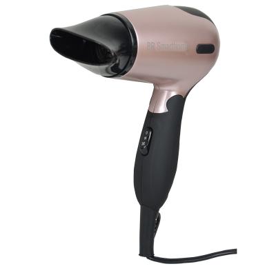 China Mini Rose Gold Hair Dryer 2 Speed ​​Foldable Handle 1200W Travel Foldable Hair Dryer for sale