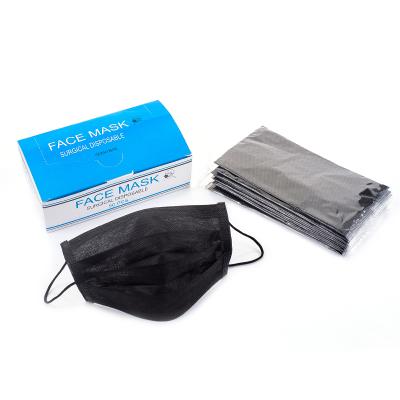 China 3 Ply Protective Designers Mask Eco-Friendly High Filtration And Easy To Breath Custom Disposable Black Face Mask for sale