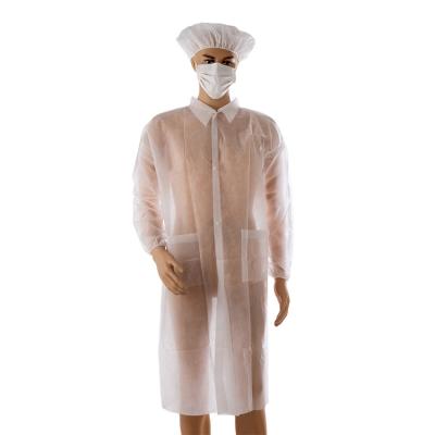 China Eco-friendly White Coat White Lab Coat With 2 Pockets for sale