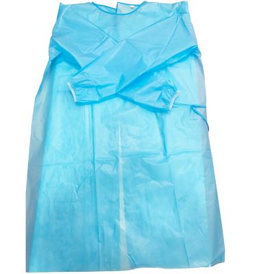 China Eco - Friendly Waterproof Nonwoven Disposable PE Coated Material Isolation Gowns for sale