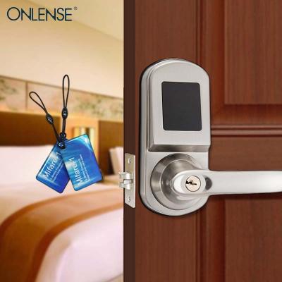 China ONLENSE Zinc Alloy Hot Sales Digital Card Key Handle Lock RF Card Hotel Door Lock System For Hotel for sale