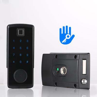 China Wooden Door / Iron Door TT Lock BLE Keypad Electronic Fingerprint Door Lock for sale