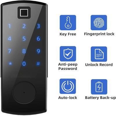 China BLE RIM Wooden Door Lock Touch Screen Smart Smart Smart Lock Iron Iron Door With For Thick Doors for sale