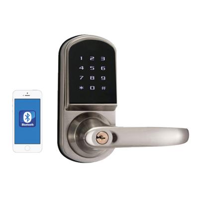 China BLE Wooden Door Touch Screen Lever Handle Smart Digital Door Lock APP Electronic Lock for sale